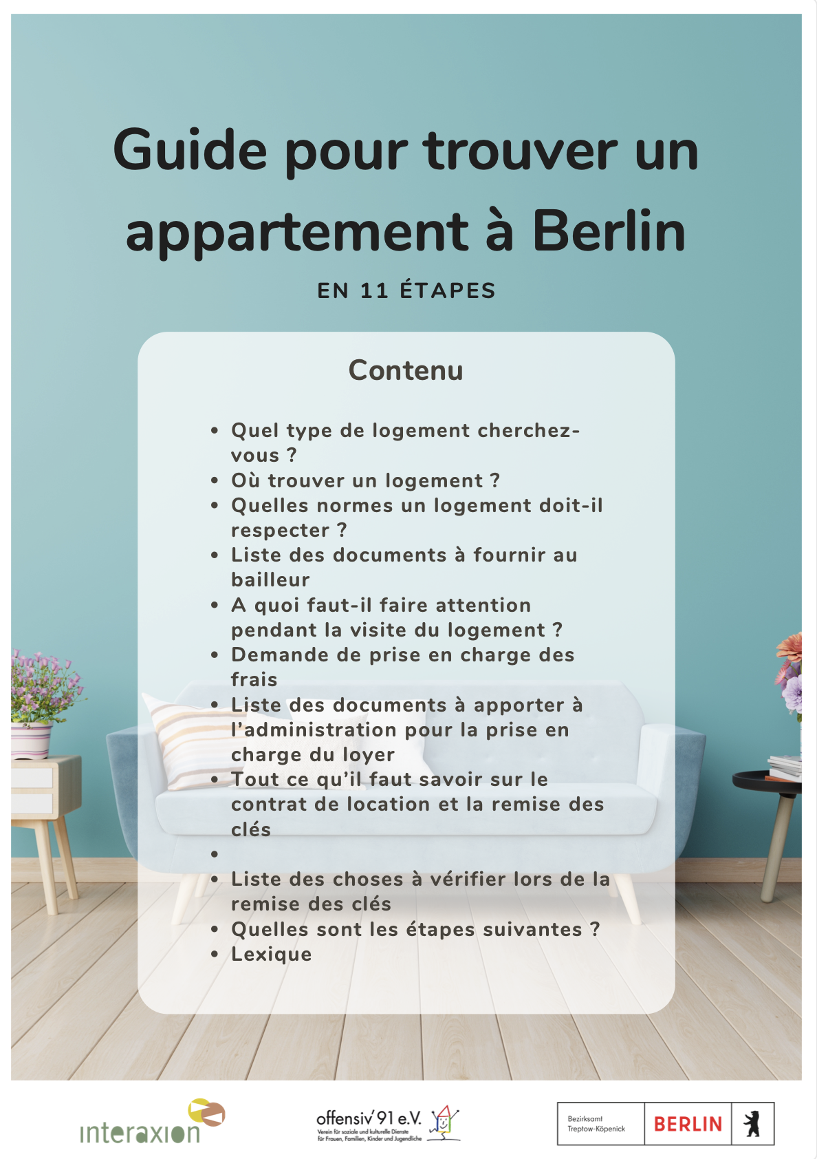 Titelbild des Leitfadens zur Wohnungssuche in Berlin (Französisch)